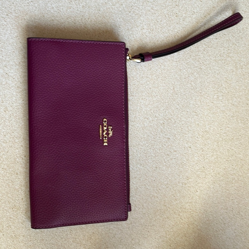 Dark Berry Coach wrist band wallet
